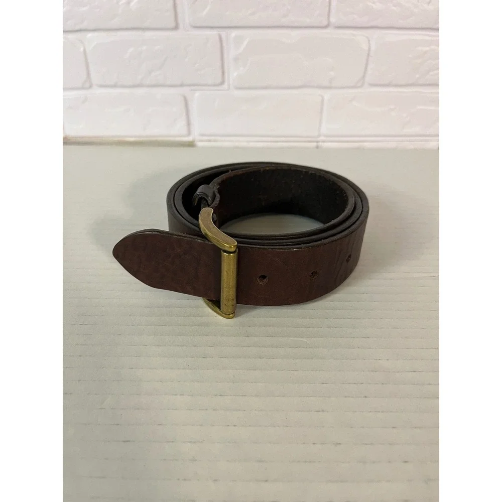 Eddie Bauer‎ Leather Belt Mens 32 Brown Brass Buckle Casual Accessory
